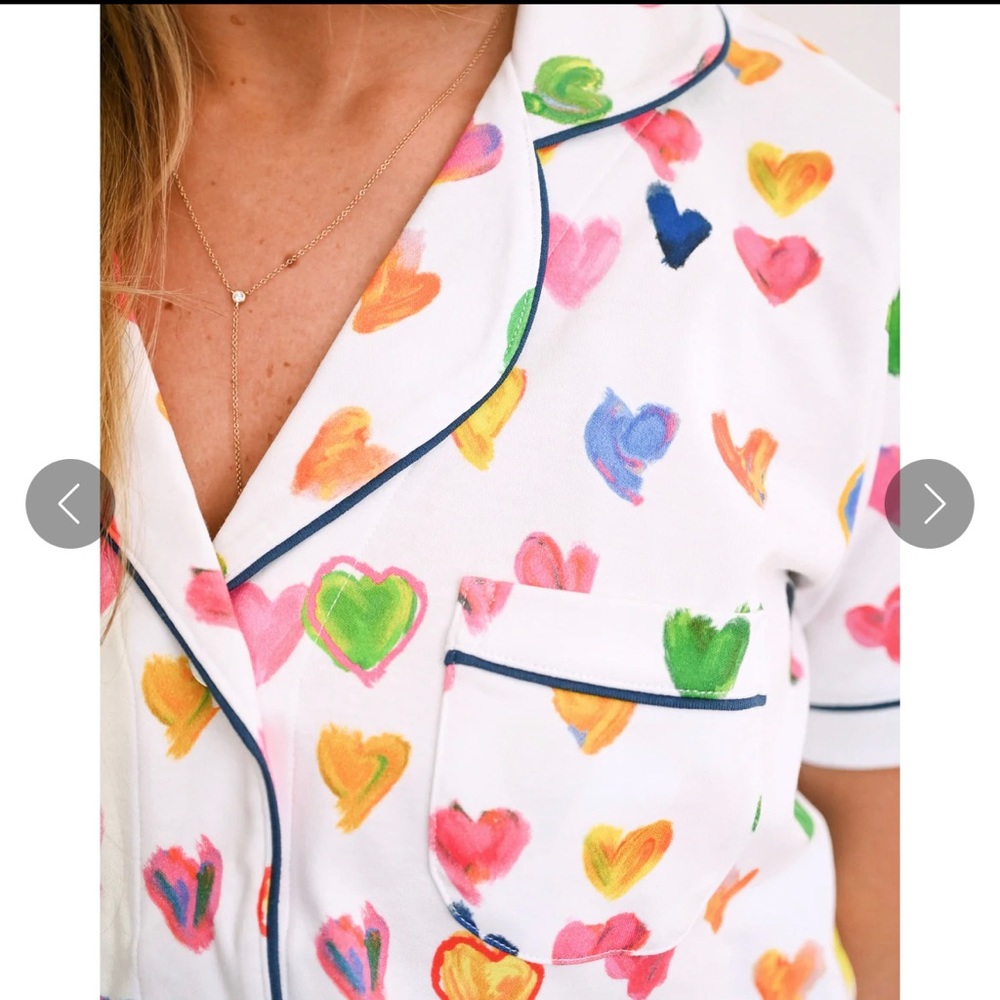 Roller Rabbit x Kerri Rosenthal - TINY DROPS OF LOVE POLO PAJAMA SET